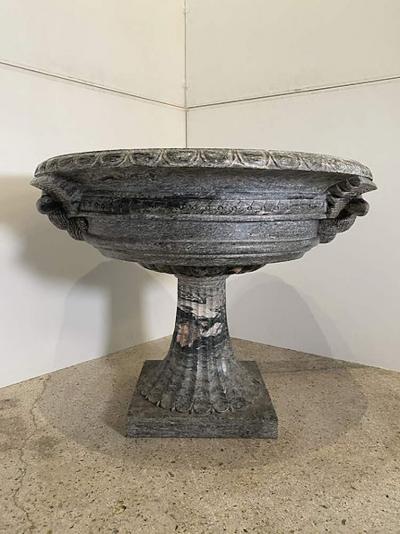 Pair of Monumental Italian Neoclassic Grand Tour Marmo Grigio Tazza