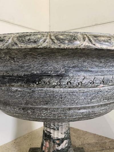 Pair of Monumental Italian Neoclassic Grand Tour Marmo Grigio Tazza