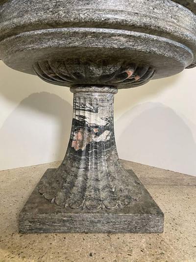 Pair of Monumental Italian Neoclassic Grand Tour Marmo Grigio Tazza