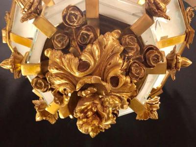 Pair of Monumental Louis XVI Style Dor Bronze Large Rams Head Lanterns