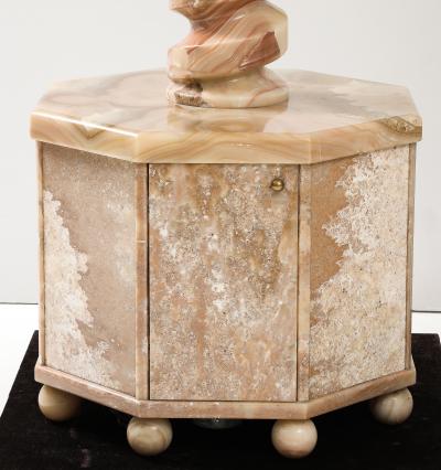 Pair of Monumental Onyx Flops Lamps