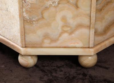 Pair of Monumental Onyx Flops Lamps