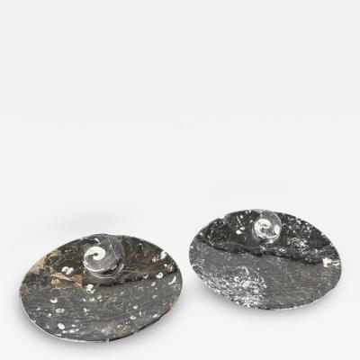 Pair of Moroccan Granite Nautilus Bowls