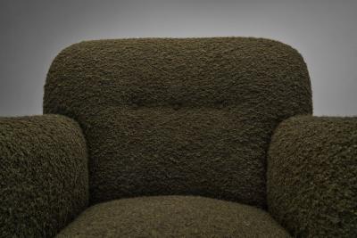 Pair of Moss Green Armchairs Europe Mid 20th Century