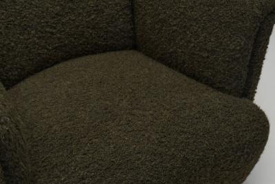 Pair of Moss Green Armchairs Europe Mid 20th Century