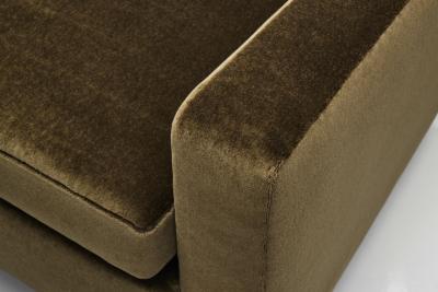Pair of Moss Green Upholstered Club Chairs Europe First half of the 20th C