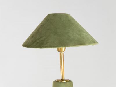 Pair of Moss Green Velvet Floor Lamps French Late 20th C 