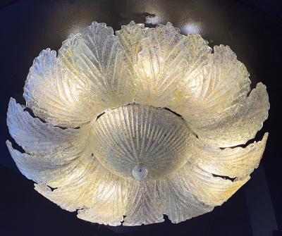 Pair of Murano Glass Leave Flush Mount or Ceiling Lights