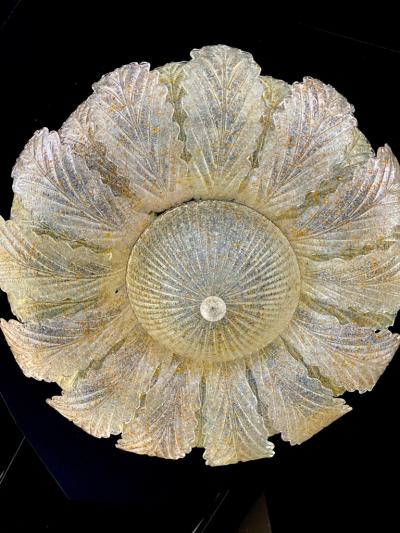 Pair of Murano Glass Leave Flush Mount or Ceiling Lights