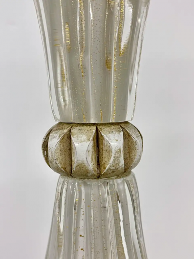 Pair of Murano Glass Speckle Table Lamps Mid Century Modern