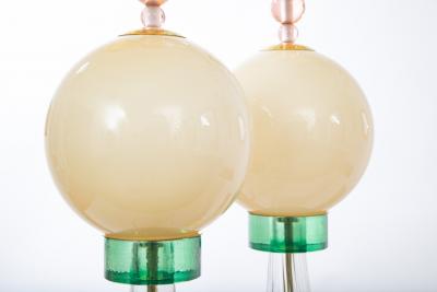 Pair of Murano Glass Studio Table Lamps