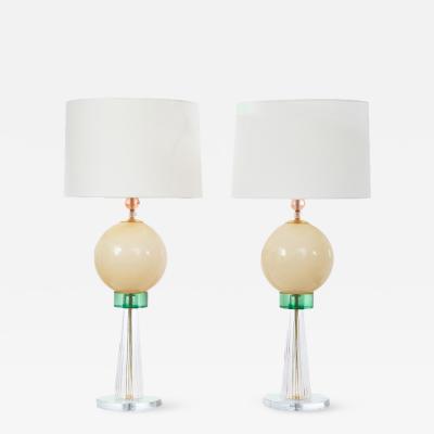 Pair of Murano Glass Studio Table Lamps