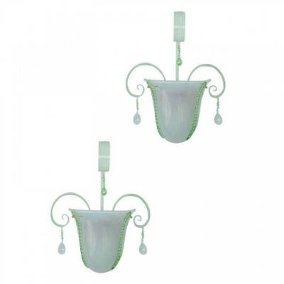 Pair of Murano Glass Wall Lights Sconces