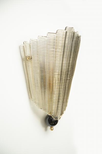 Pair of Murano Glass Wall Sconces Art Deco Style in Stock