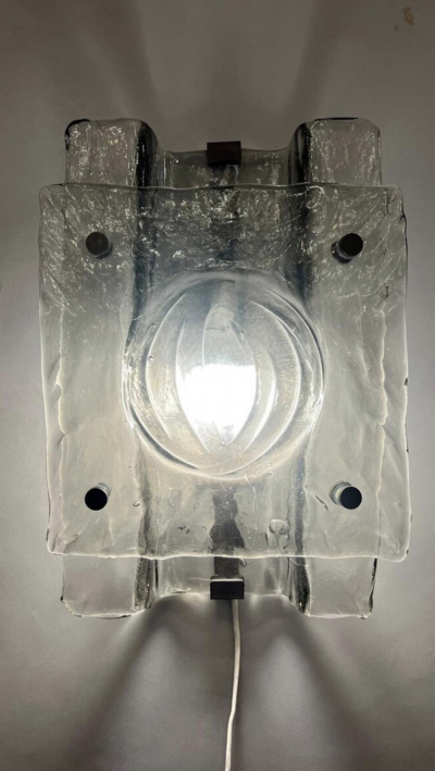 Pair of Murano Smoked Glass Sconces 1960s