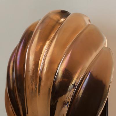 Pair of Murano bronze glass scallop shell wall lghts