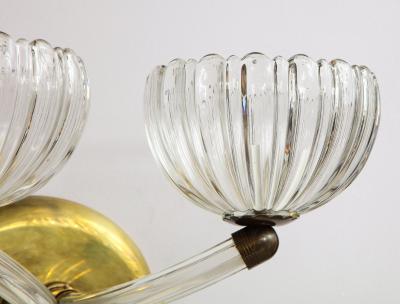 Pair of Murano glass and brass wall sconces