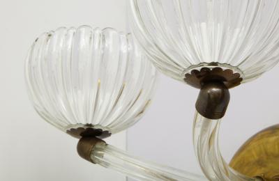 Pair of Murano glass and brass wall sconces