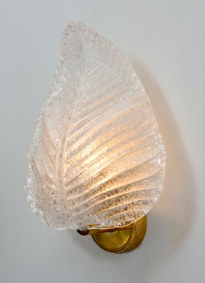 Pair of Murano leaf wall lights