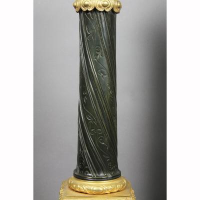 Pair of Napoleon III Bronze and Ormolu Table Lamps