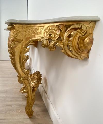 Pair of Napoleon III Rococo Style Consoles France circa 1860