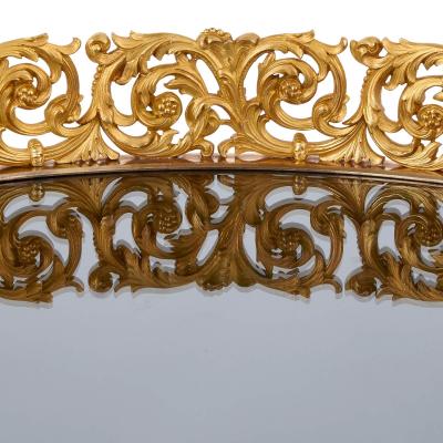 Pair of Napoleon III scrolling foliate ormolu surtouts de table