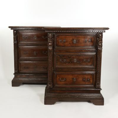 Pair of Narrow 18th Century Italian Walnut Buffets Italy circa 1780