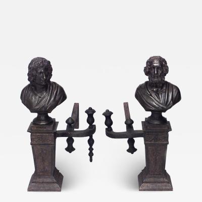Pair of Neo Classic Homer and Virgil Andirons