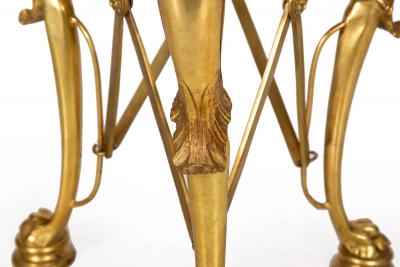 Pair of Neo Pompeian Brass and Green Marble Gueridon Side Tables