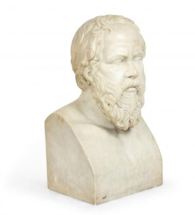 Pair of Neo classic Marble Diogenes Socrates Busts