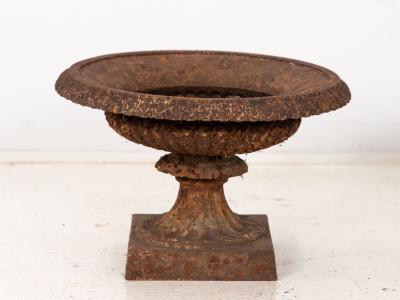 Pair of Neoclassical Cast Iron Urns French early 20th C 