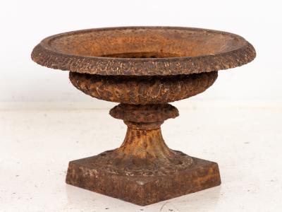 Pair of Neoclassical Cast Iron Urns French early 20th C 