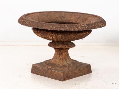 Pair of Neoclassical Cast Iron Urns French early 20th C 