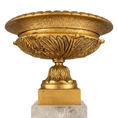 Pair of Neoclassical Dor Bronze Candleholders