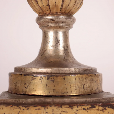 Pair of Neoclassical Flat Back Giltwood Urns Circa 1760