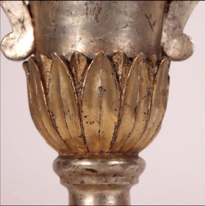 Pair of Neoclassical Flat Back Giltwood Urns Circa 1760