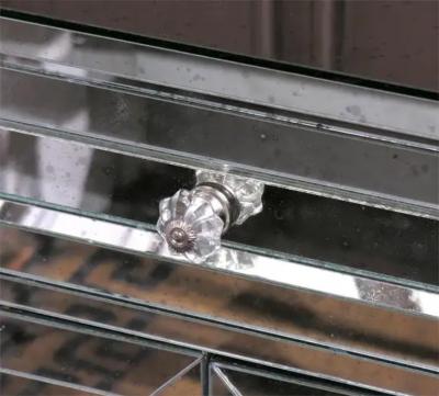 Pair of Neoclassical Modern Mirrored Cabinet Nightstands