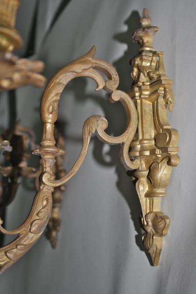 Pair of Neoclassical Revival Five candle Girandoles Astor Provenance