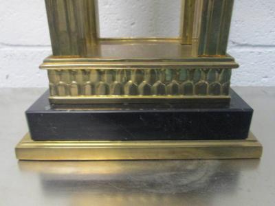 Pair of Neoclassical Style Bronze and Glass Column Lamps