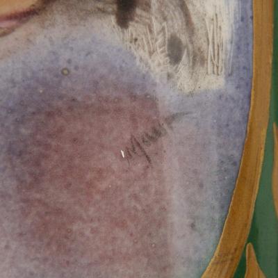 Pair of Neoclassical style gilt bronze and porcelain pedestals