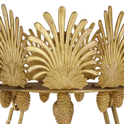 Pair of Neoclassical style gilt bronze chandeliers