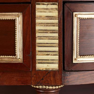 Pair of Neoclassical style gilt bronze mounted French consoles