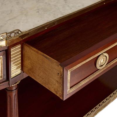 Pair of Neoclassical style gilt bronze mounted French consoles