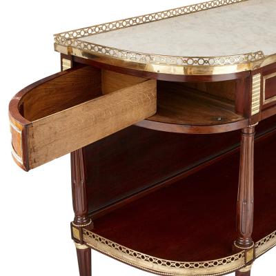 Pair of Neoclassical style gilt bronze mounted French consoles