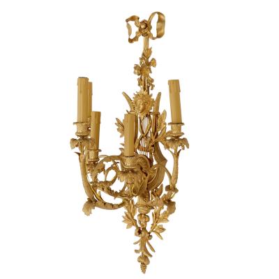 Pair of Neoclassical style gilt bronze sconces