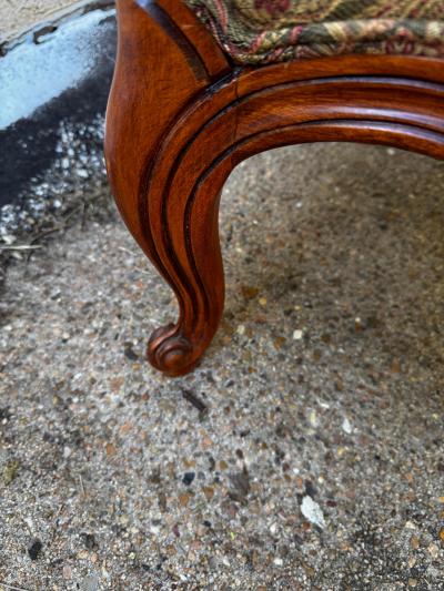 Pair of Nicely Upholstered Walnut French Provincial Style Bergeres