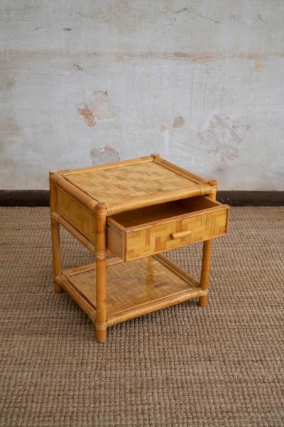 Pair of Nightstands in Pressed Bamboo 1970s