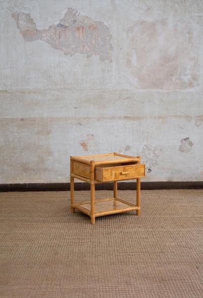 Pair of Nightstands in Pressed Bamboo 1970s