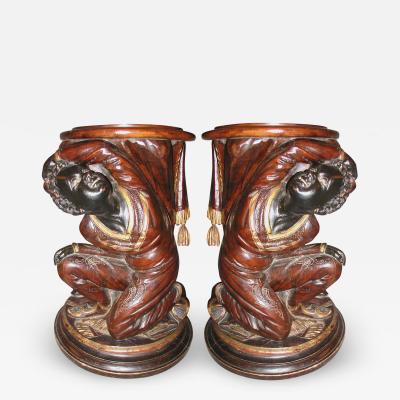 Pair of Nubian plant stands or stools XIXth century