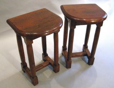 Pair of Oak Choir or Joint Stools